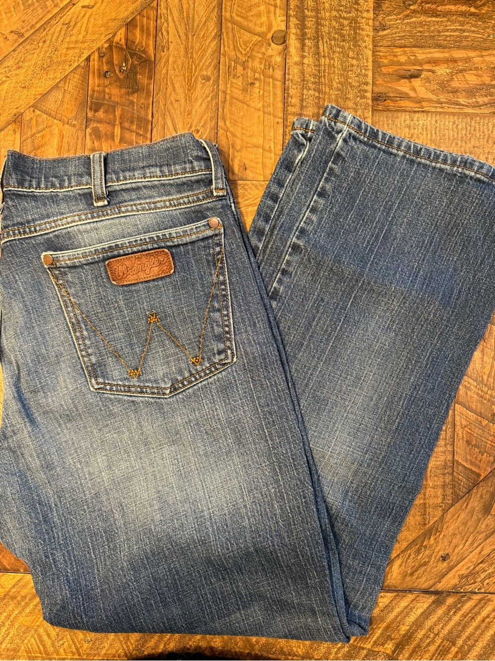 Wrangler Men’s Medium Blue Bootcut Jeans W36 L30 Western Workwear Country